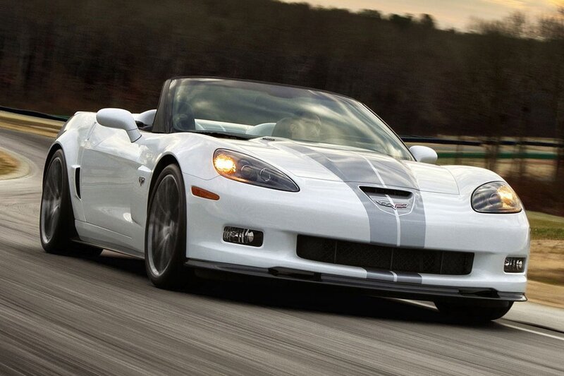 white corvette on a racetrack