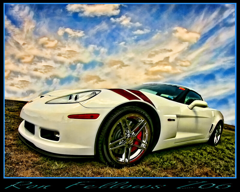 White Corvette on grass