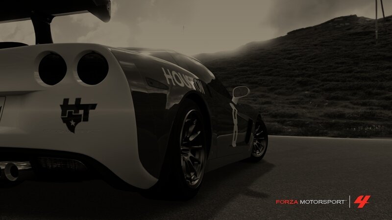 White Corvette Race Car — Black