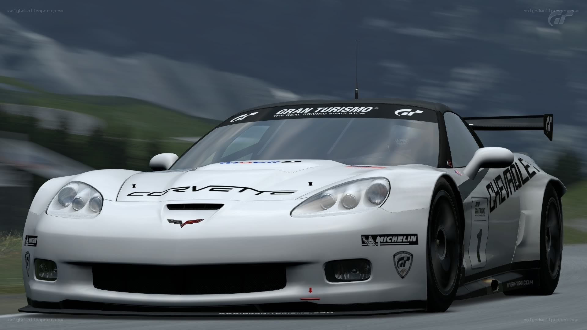 white corvette race car