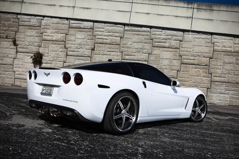 White Corvette sports car