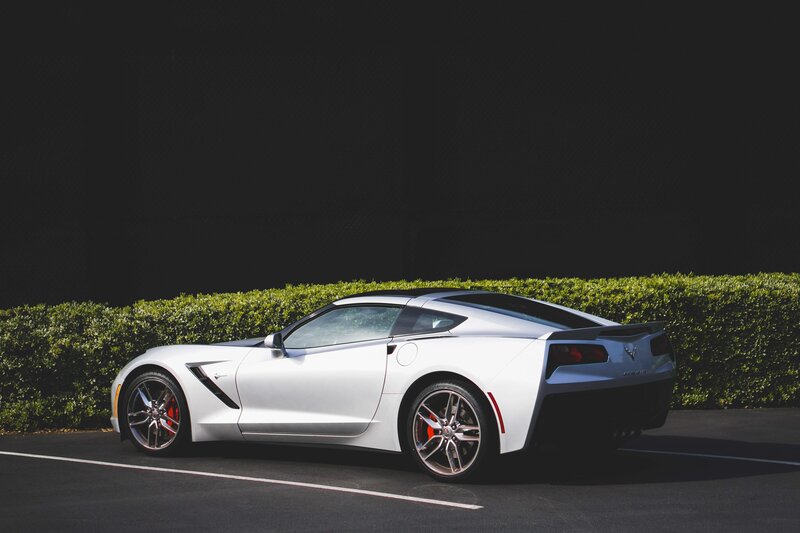 White Corvette sports car