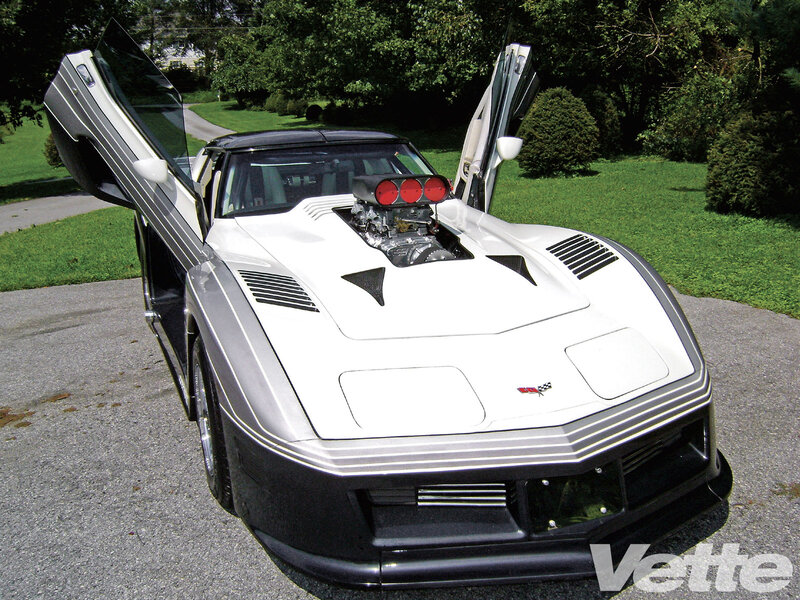 White Corvette with Open Doors