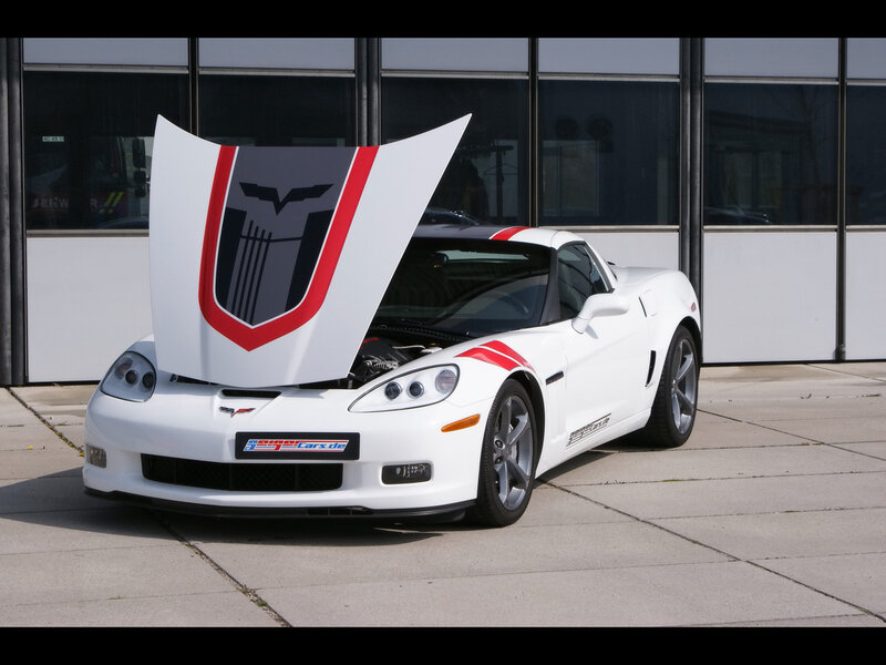 white corvette with open hood