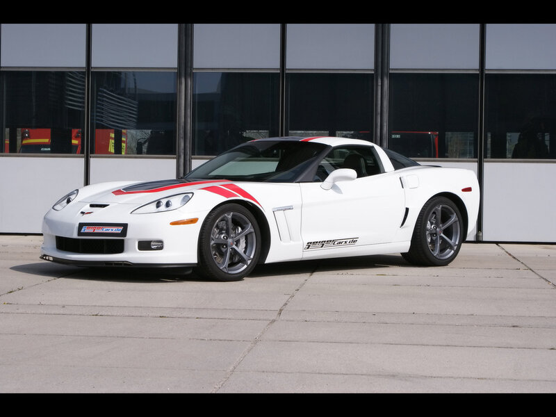 white corvette with red stripes