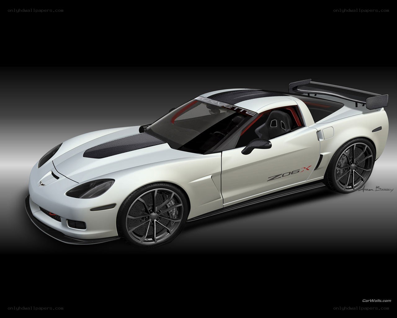 white corvette z06 x