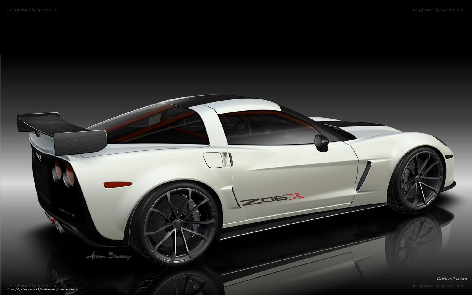 white corvette z06 x