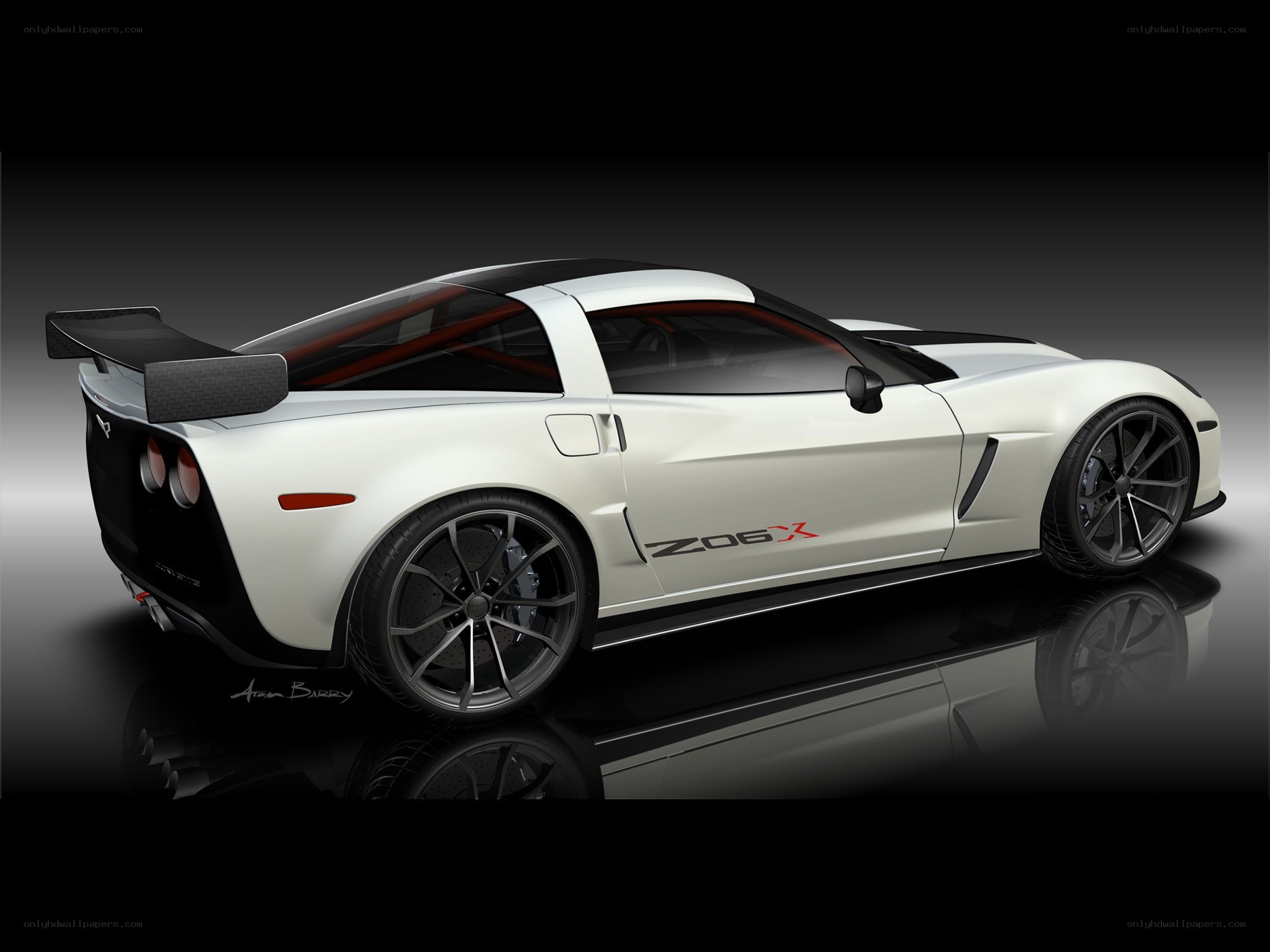 White Corvette Z06X concept car