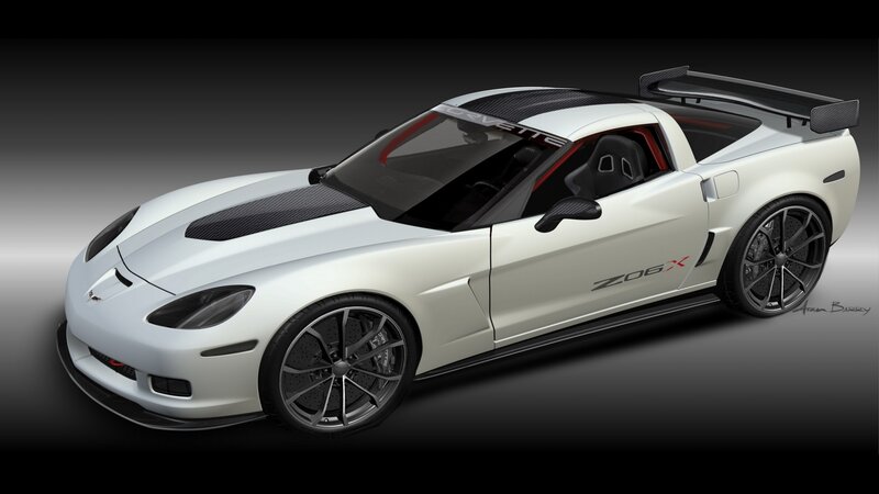 White Corvette Z06x — Dramatic