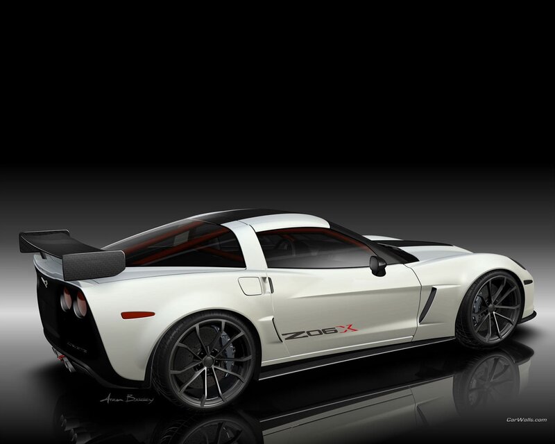 White Corvette Z06X sports car
