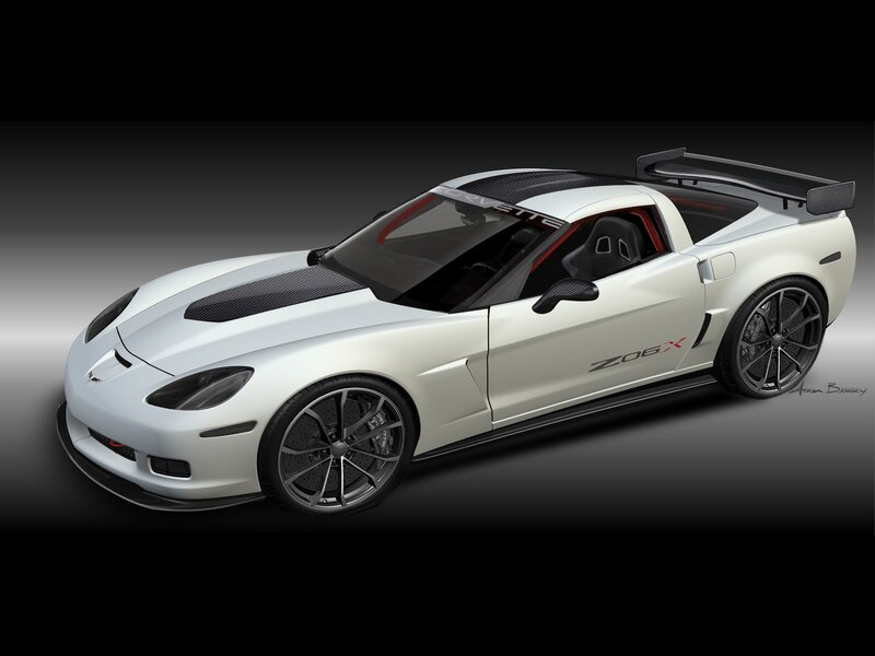 White Corvette Z06X sports car