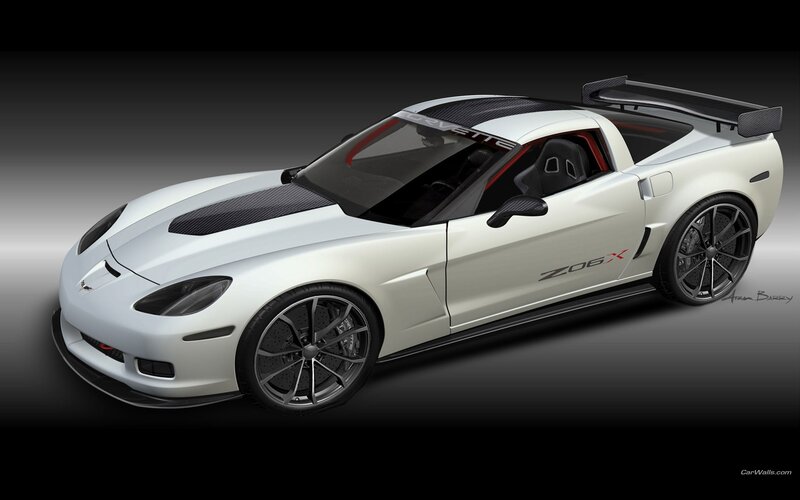 white corvette z06x sports car