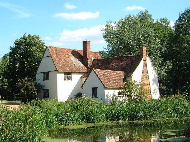 White Cottage by Pond
