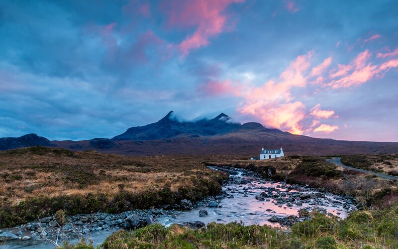 White Cottage in Valley