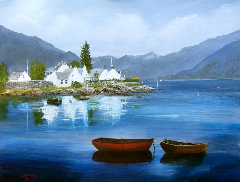 White Cottages by Lake