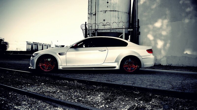 White Coupe Car — Dramatic, Afternoon, Photograph, Train Tracks