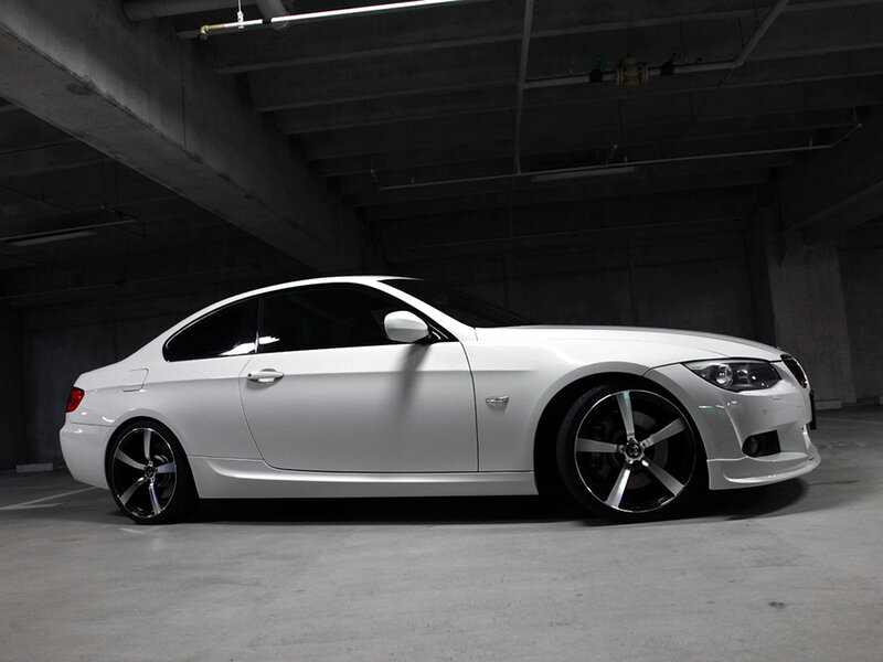 White Coupe Car — Dramatic
