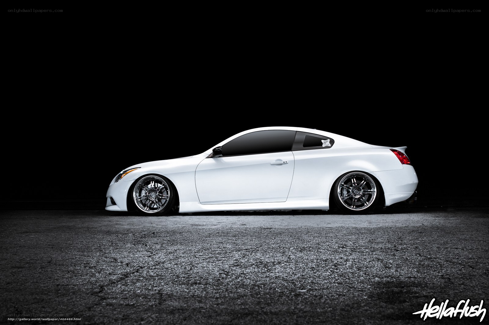white coupe car side profile