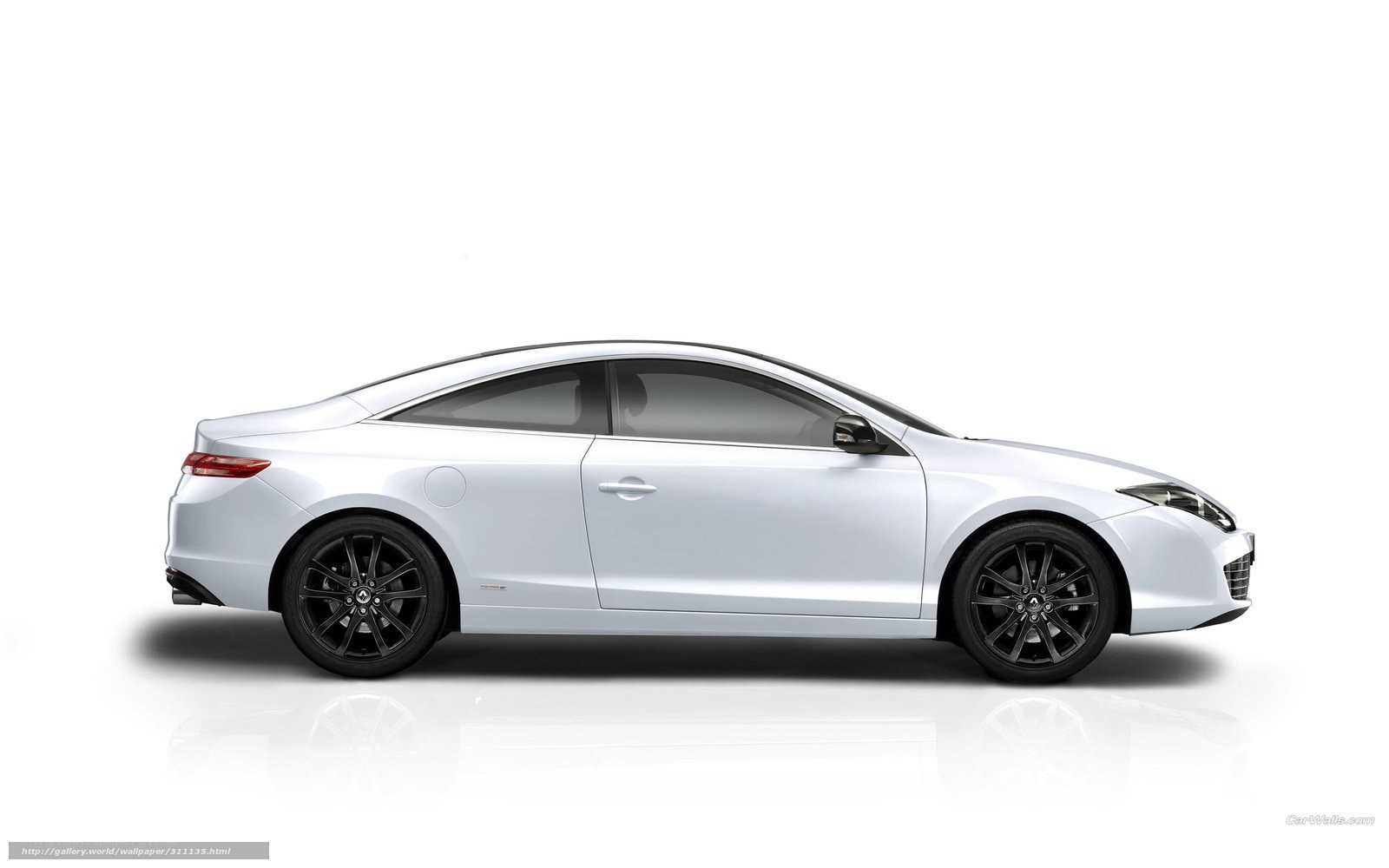 white coupe car side view