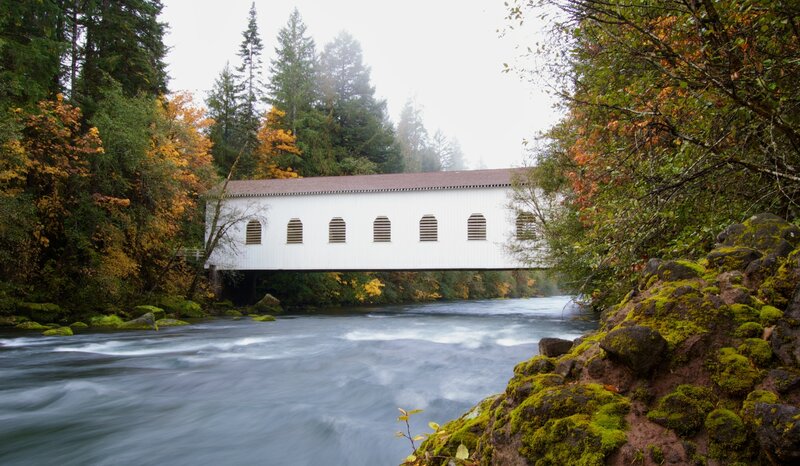 White Covered Bridge — Green