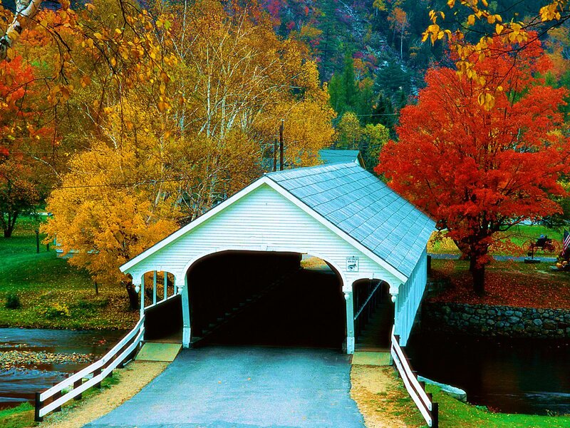 White Covered Bridge — Red, Serene