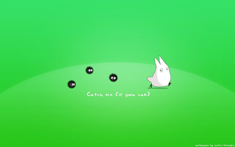 White Creature Chasing Black Balls — Green