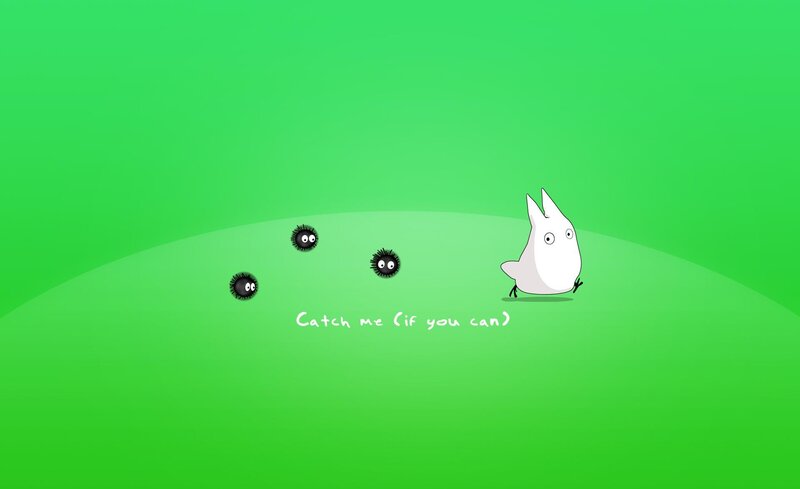 White Creature Chasing Black Balls