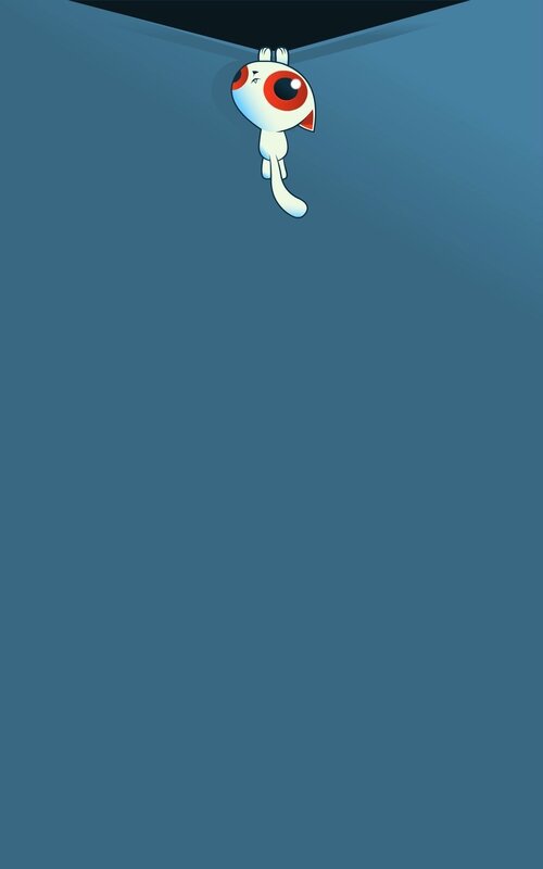 White Creature Hanging — Blue