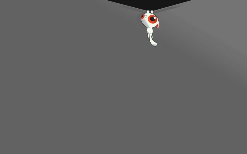 white creature hanging from ceiling