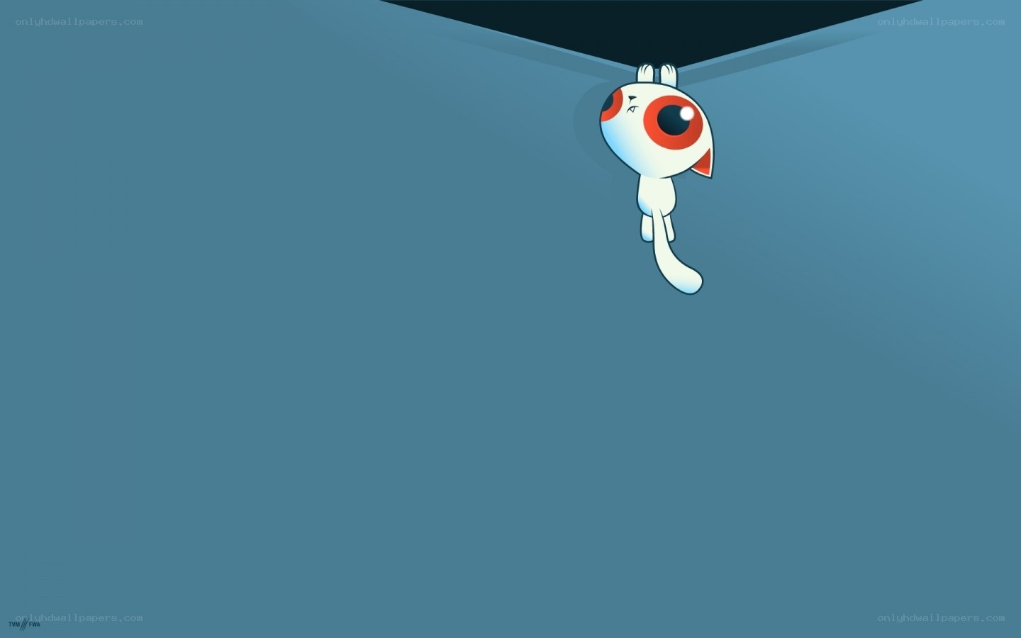 white creature hanging from ceiling