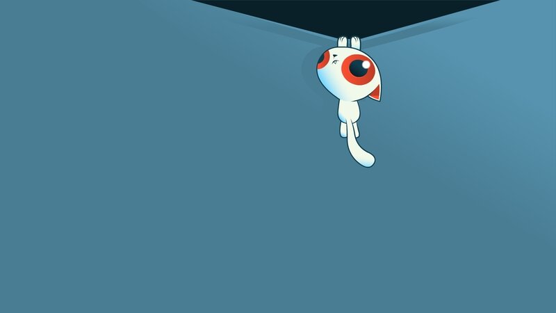 white creature hanging from ceiling