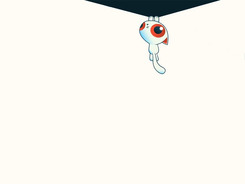 White Creature Hanging — Playful