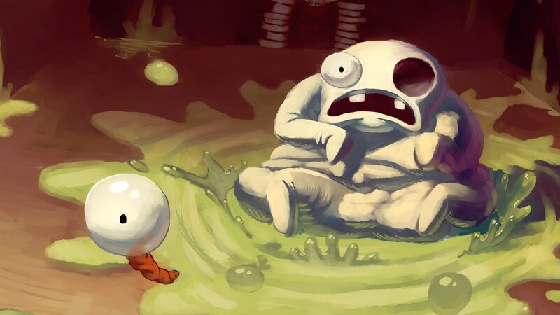 White Creature in Green Slime