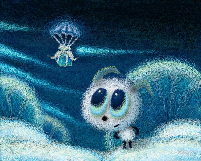 White Creature with Big Eyes