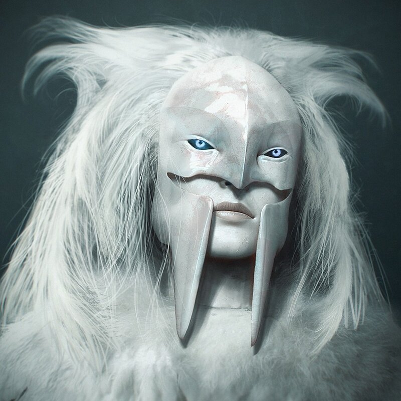 white creature with blue eyes