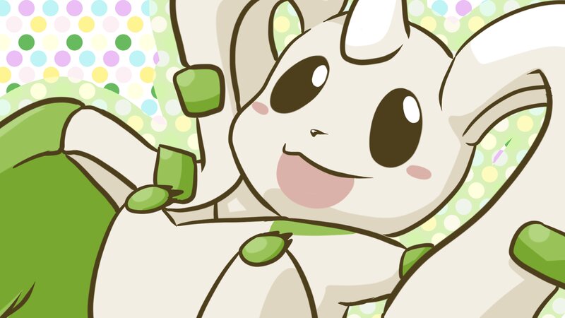 White Creature with Green Accents