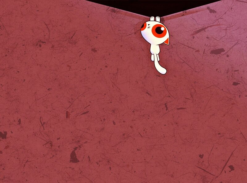 White Creature with Red Eyes — Suspenseful