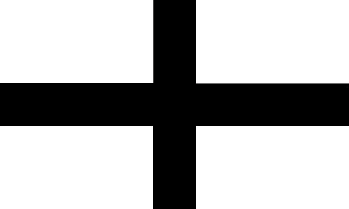 white cross on black background