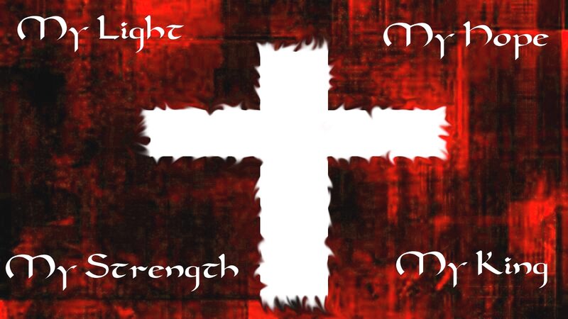 White Cross on Red Background