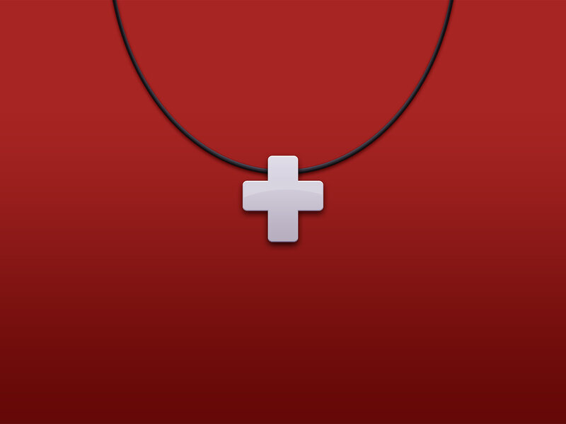 white cross pendant