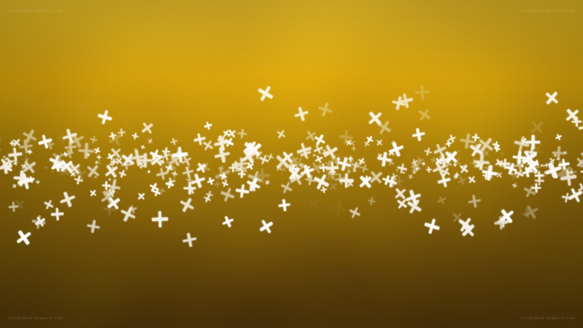 white crosses on golden background