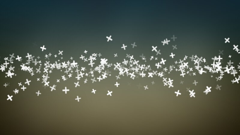 white crosses on gradient background