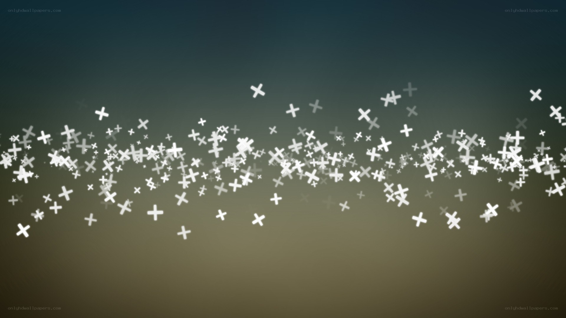 white crosses on gradient background