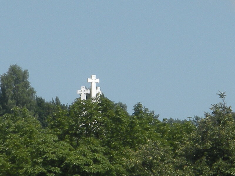 White Crosses on Hill