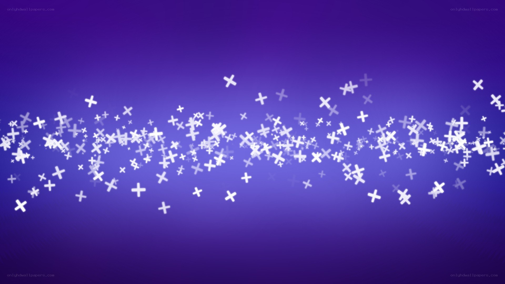 white crosses on purple background
