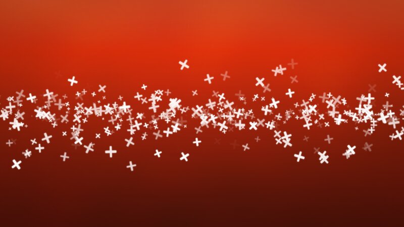 white crosses on red background