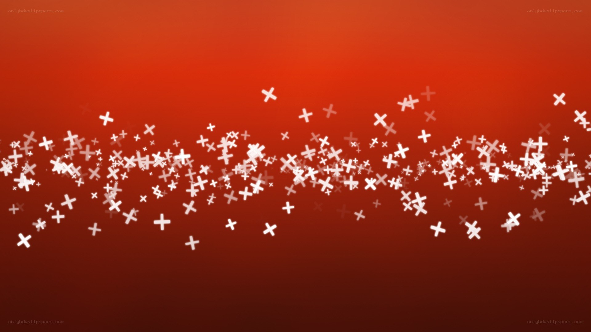 white crosses on red background