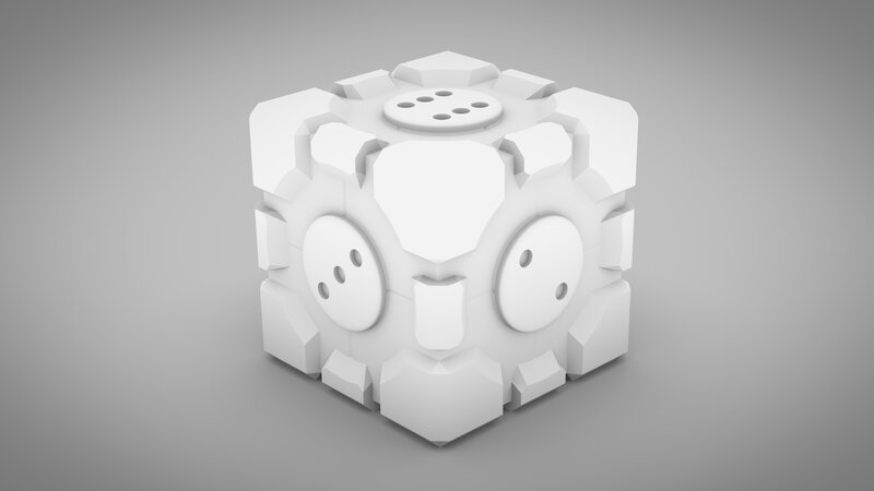 White Cube with Buttons