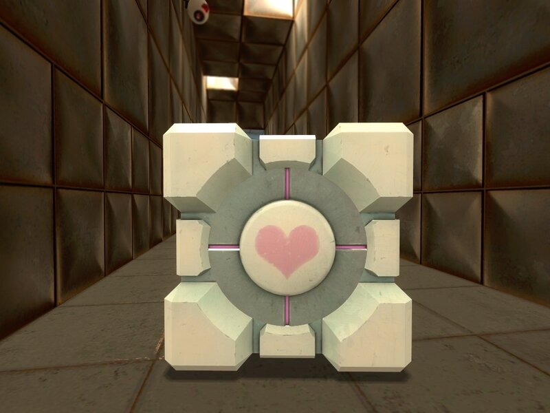 White Cube with Heart — Gray