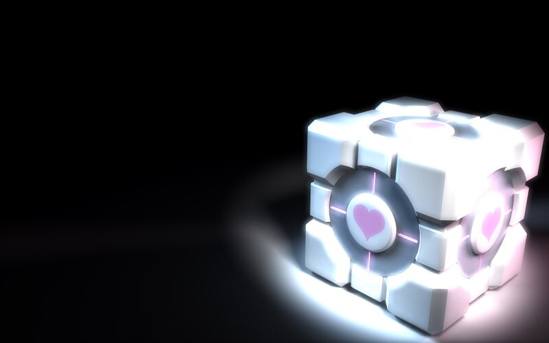 White Cube with Heart Symbols — Dramatic